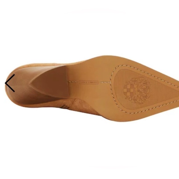 VINCE CAMUTO COGNAC NERLINJI COWBOY BOOTIE SUEDE LEATHER - Picture 3 of 7